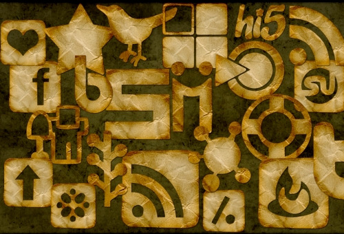 108 Free Crumpled Paper Social Networking Icons