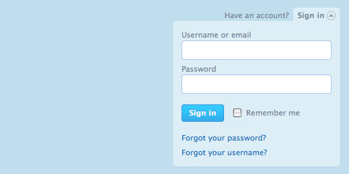 Perfect signin dropdown box likes Twitter with jQuery